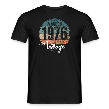 Vintage Made in 1976 Year of birth 1976 Birthday - Men's T-Shirt - black - Front - AI Model Male 178 light (178cm)