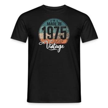 Vintage Made in 1975 Year of birth 1975 Birthday - Men's T-Shirt - black - Front - AI Model Male 178 light (178cm)