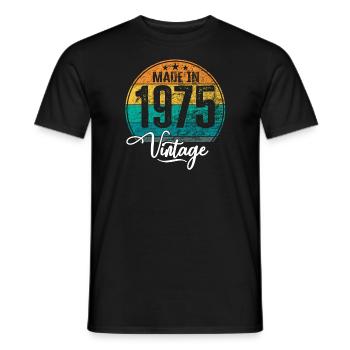 Vintage Made in 1975 Year of birth 1975 Birthday - Men's T-Shirt - black - Front - AI Model Male 178 light (178cm)