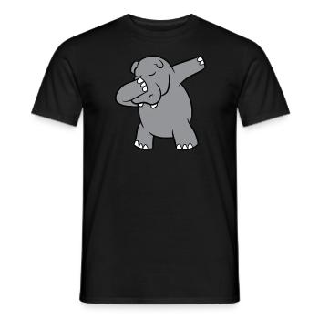 Nilpferd - Dab, dabbing, dabben, tanzen - Männer T-Shirt - Schwarz - Vorne - AI Model Male 178 light (178cm)