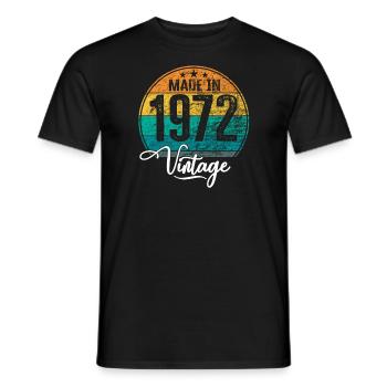 Millésime Fabriqué en 1972 Année de naissance 1972 Anniversaire - T-shirt homme - noir - Devant - AI Model Male 178 light (178cm)