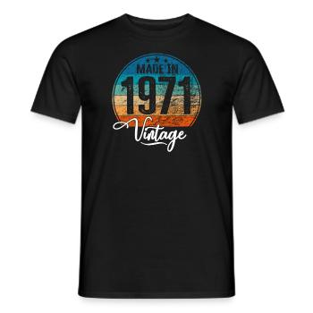 Vintage Made in 1971 Year of birth 1971 Birthday - Men's T-Shirt - black - Front - AI Model Male 178 light (178cm)