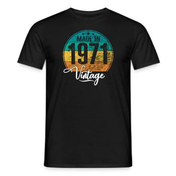 Vintage Made in 1971 Year of birth 1971 Birthday - Men's T-Shirt - black - Front - AI Model Male 178 light (178cm)
