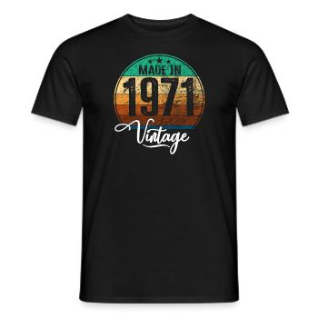 Vintage Made in 1971 Year of birth 1971 Birthday - Men's T-Shirt - black - Front - AI Model Male 178 light (178cm)