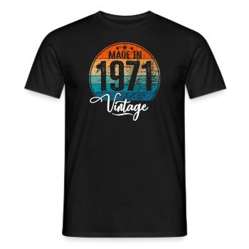Vintage Made in 1971 Year of birth 1971 Birthday - Men's T-Shirt - black - Front - AI Model Male 178 light (178cm)