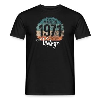 Vintage Made in 1971 Year of birth 1971 Birthday - Men's T-Shirt - black - Front - AI Model Male 178 light (178cm)