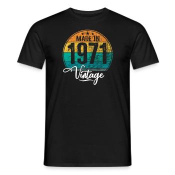 Vintage Made in 1971 Year of birth 1971 Birthday - Men's T-Shirt - black - Front - AI Model Male 178 light (178cm)