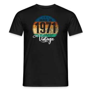 Vintage Made in 1971 Year of birth 1971 Birthday - Men's T-Shirt - black - Front - AI Model Male 178 light (178cm)
