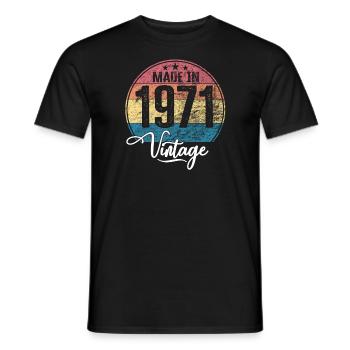 Vintage Made in 1971 Year of birth 1971 Birthday - Men's T-Shirt - black - Front - AI Model Male 178 light (178cm)