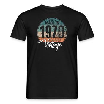 Vintage Made in 1970 Geburtsjahr 1970 Geburtstag - Männer T-Shirt - Schwarz - Vorne - AI Model Male 178 light (178cm)