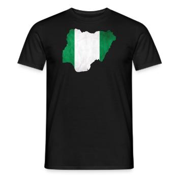 Nigeria - National border in national flag - Men's T-Shirt - black - Front - AI Model Male 178 light (178cm)