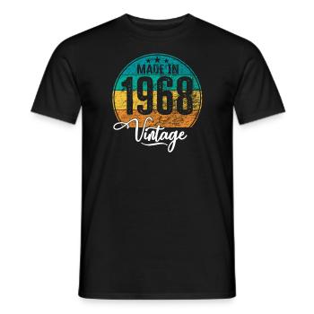 Millésime Fabriqué en 1968 Année de naissance 1968 Anniversaire - T-shirt homme - noir - Devant - AI Model Male 178 light (178cm)