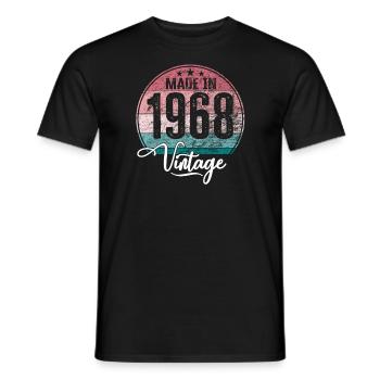 Millésime Fabriqué en 1968 Année de naissance 1968 Anniversaire - T-shirt homme - noir - Devant - AI Model Male 178 light (178cm)