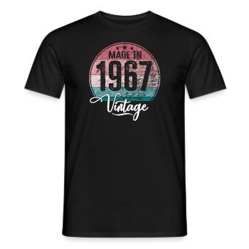 Vintage Fabriqué en 1967 Année de naissance 1967 Anniversaire - T-shirt homme - noir - Devant - AI Model Male 178 light (178cm)