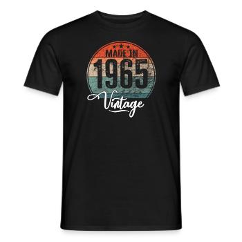 Millésime Fabriqué en 1965 Année de naissance 1965 Anniversaire - T-shirt homme - noir - Devant - AI Model Male 178 light (178cm)