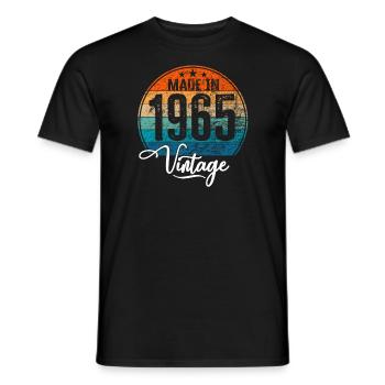 Vintage Made in 1965 Geburtsjahr 1965 Geburtstag - Männer T-Shirt - Schwarz - Vorne - AI Model Male 178 light (178cm)