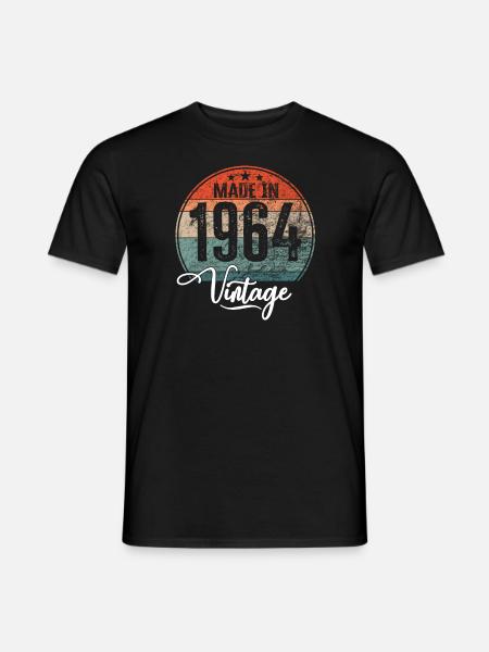 Vintage Made in 1964 Geburtsjahr 1964 Geburtstag - Männer T-Shirt - Schwarz