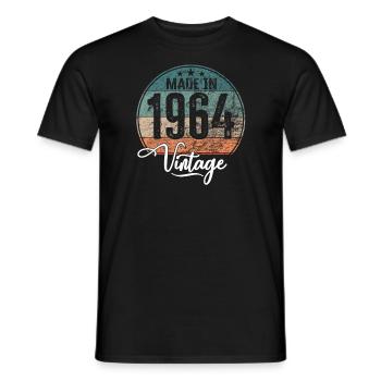 Millésime Fabriqué en 1964 Année de naissance 1964 Anniversaire - T-shirt homme - noir - Devant - AI Model Male 178 light (178cm)