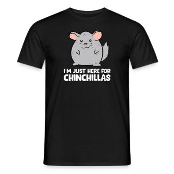 Chinchilla - I'm just here for chinchillas - Männer T-Shirt - Schwarz - Vorne - AI Model Male 178 light (178cm)