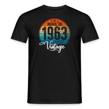 Vintage Made in 1963 Geburtsjahr 1963 Geburtstag - Männer T-Shirt - Schwarz - Vorne - AI Model Male 178 light (178cm)