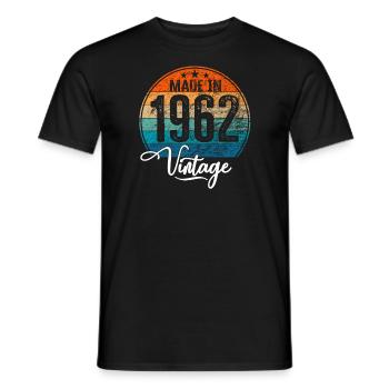 Vintage Made in 1962 Geburtsjahr 1962 Geburtstag - Männer T-Shirt - Schwarz - Vorne - AI Model Male 178 light (178cm)