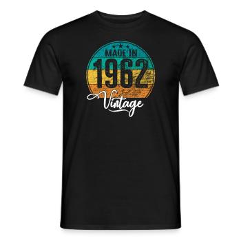 Vintage Made in 1962 Geburtsjahr 1962 Geburtstag - Männer T-Shirt - Schwarz - Vorne - AI Model Male 178 light (178cm)
