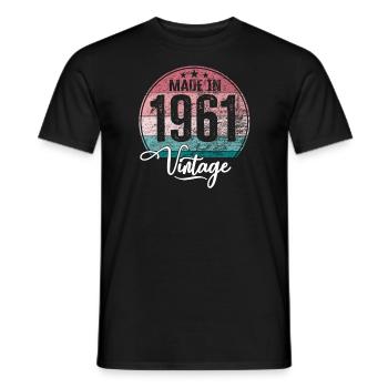 Vintage Made in 1961 Year of birth 1961 Birthday - Men's T-Shirt - black - Front - AI Model Male 178 light (178cm)