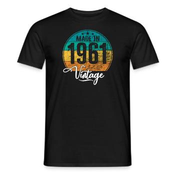 Vintage Made in 1961 Year of birth 1961 Birthday - Men's T-Shirt - black - Front - AI Model Male 178 light (178cm)