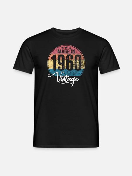 Vintage Made in 1960 Year of birth 1960 Birthday - Men's T-Shirt - black