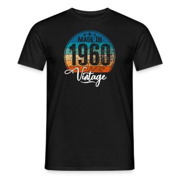 Vintage Made in 1960 Geburtsjahr 1960 Geburtstag - Männer T-Shirt - Schwarz - Vorne - AI Model Male 178 light (178cm)