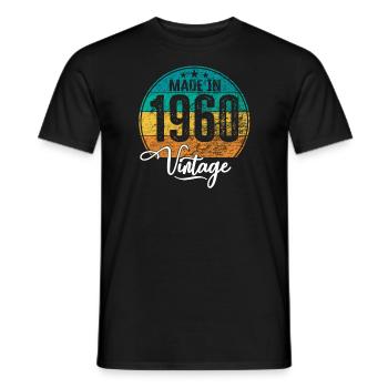 Vintage Made in 1960 Geburtsjahr 1960 Geburtstag - Männer T-Shirt - Schwarz - Vorne - AI Model Male 178 light (178cm)