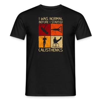 J’étais normal avant de commencer la gymnastique - T-shirt homme - noir - Devant - AI Model Male 178 light (178cm)