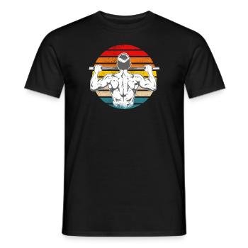 Rétro Vintage Calisthenics Sunset - T-shirt homme - noir - Devant - AI Model Male 178 light (178cm)