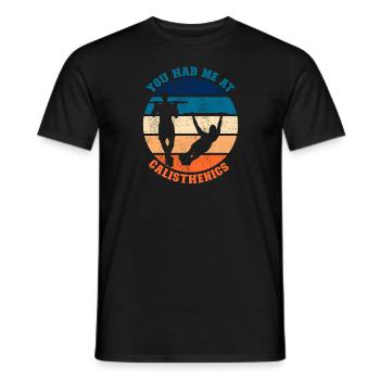 Tu m’as eu à Calisthenics - T-shirt homme - noir - Devant - AI Model Male 178 light (178cm)