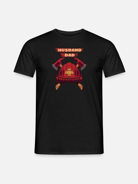 Husband Dad Firefighter - Men's T-Shirt - black