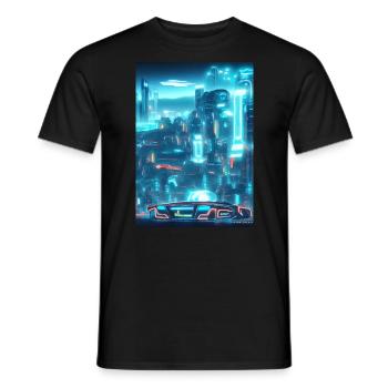 Cool Japanese World Japan Neon City - Männer T-Shirt - Schwarz - Vorne - AI Model Male 178 light (178cm)