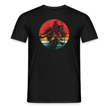 American Football Retro Vintage - Men's T-Shirt - black - Front - AI Model Male 178 light (178cm)