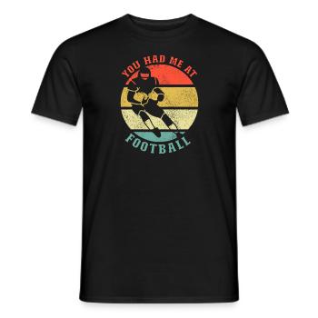 Tu m’as eu au football américain - T-shirt homme - noir - Devant - AI Model Male 178 light (178cm)