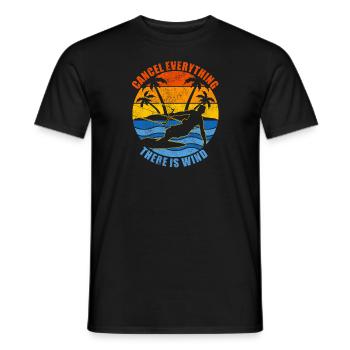 Alles abbrechen Es gibt Wind Lustiges Kitesurfen - Männer T-Shirt - Schwarz - Vorne - AI Model Male 178 light (178cm)