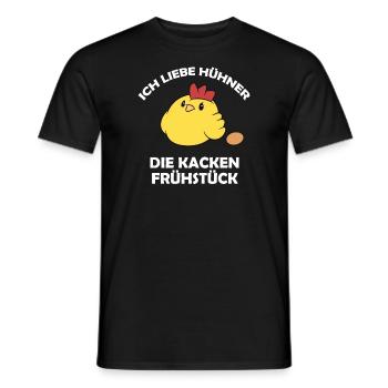 Ich liebe Hühner, die kacken Frühstück - Männer T-Shirt - Schwarz - Vorne - AI Model Male 178 light (178cm)