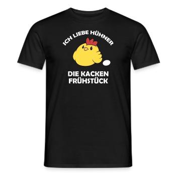 Ich liebe Hühner, die kacken Frühstück - Männer T-Shirt - Schwarz - Vorne - AI Model Male 178 light (178cm)