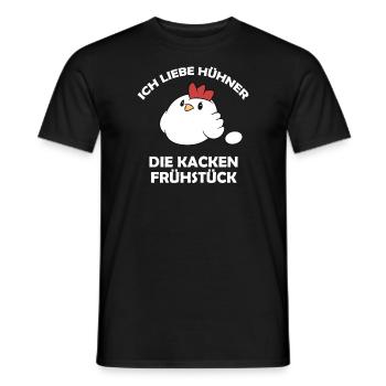 Ich liebe Hühner, die kacken Frühstück - Männer T-Shirt - Schwarz - Vorne - AI Model Male 178 light (178cm)
