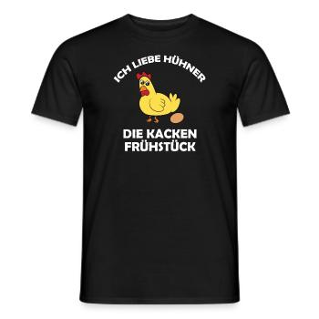 Ich liebe Hühner, die kacken Frühstück - Männer T-Shirt - Schwarz - Vorne - AI Model Male 178 light (178cm)