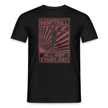 Basketball All Day All Night - Men's T-Shirt - black - Front - AI Model Male 178 light (178cm)