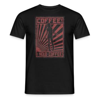 Coffee Zombie. I need Coffee - Men's T-Shirt - black - Front - AI Model Male 178 light (178cm)