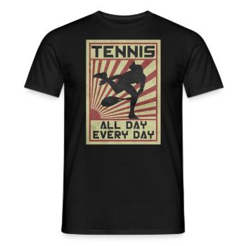 Niña de tenis. Todo el día, toda la noche. - T-shirt homme - noir - Devant - AI Model Male 178 light (178cm)