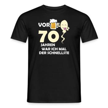 Vor 70 Jahren war ich mal der Schnellste - Männer T-Shirt - Schwarz - Vorne - AI Model Male 178 light (178cm)