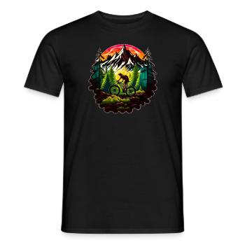 Mountain Bike Outdoor Downhill Nature MTB Bike - Men's T-Shirt - black - Front - AI Model Male 178 light (178cm)