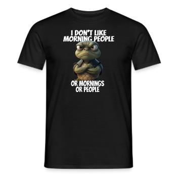 C’est drôle de dire que je n’aime pas les gens du matin... - T-shirt homme - noir - Devant - AI Model Male 178 light (178cm)