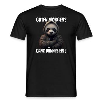 Guten Morgen? Ganz dünnes Eis! Lustiger Pandabär - Männer T-Shirt - Schwarz - Vorne - AI Model Male 178 light (178cm)
